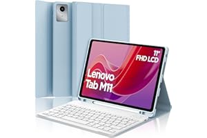 OCCTINGKIND Coque Clavier pour Lenovo Tab M11 11 Pouces, AZERTY Français Housse Clavier Bluetooth Magnétique Détachable avec Porte Crayon pour Tablette Lenovo Tab M11 11" 2024 (TB330FU/TB330XU), Bleu Ciel