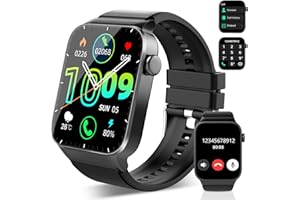 VKROBAG Reloj Inteligente Hombre Mujer, 1,85" Smartwatch con Llamadas Bluetooth, 110+ Modos Deportivos, Monitor de Ritmo Cardíaco y Sueño, Impermeable IP68 Pulsera Actividad