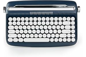 ‎YUNZII YUNZII ACTTO B303 Kabellose Schreibmaschinentastatur, Ästhetische Retro-Bluetooth-Tastatur Mit Integriertem Ständer Für Mehrere Geräte (B303, Mitternacht)