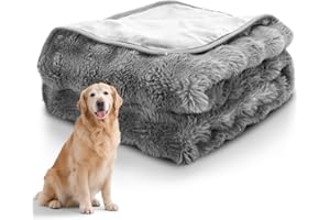 NOBLEZA Nobelza Nieprzemakalny Koc dla Psa, Miękki Pluszowy Koc dla Psów i Kotów, XL 150 x 120 cm, Dwustronny, Nadający się do Prania, Zabezpiecza Meble przed Przeciekaniem dla Sofy i Łóżka, Szary