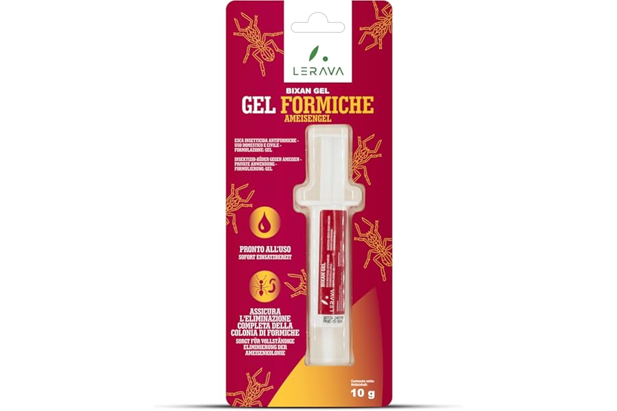 LERAVA Gel Insetticida Formiche (10 g) - Esca Potente per Eliminare Colonie - Anti Formiche Sicuro per Casa Famiglia Animali 
