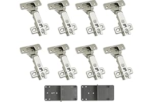 LOOTICH 105 Grado Battuta Esterna Cerniere per Porte 35 mm senza Ammortizzatore con Chiusura Automatica Cucina Cerniera Armadio Porta per Ante Mobili 8 Pezzi