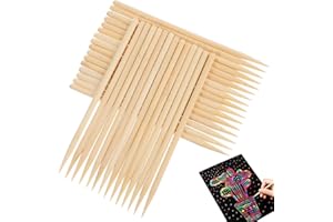 Healifty Juego de 30 lápices de bambú para rascar para niños, para manualidades