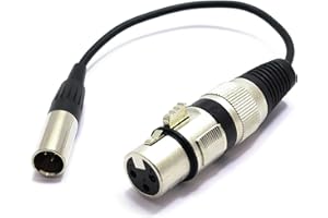 XLR Żeński na Mini XLR Męski Adapter do Mikrofonu VITALCO 3 PIN Mikrofon Audio Kabel