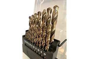 STROTON Punte Trapano Metallo M42 8% Cobalto (1mm-10mm/19 Pezzi) per Forare Acciaio Inox e Metallo Duro,Set Punte Trapano Professionali.