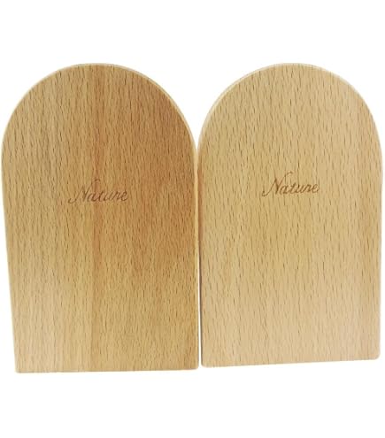 JIANTA Lot De 4 Serre-Livres En Bois Hêtre Forme L – Supports Anti-Dérapants Robustes Pour Bibliothèque, Bureau & Étagère