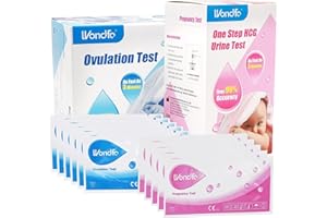 Wondfo 50 Ovulation Strips & 20 Pregnancy Urine Test Strips Early Detection Kits Highly Sensitive Fast Home Self-Checking, Pack of 70