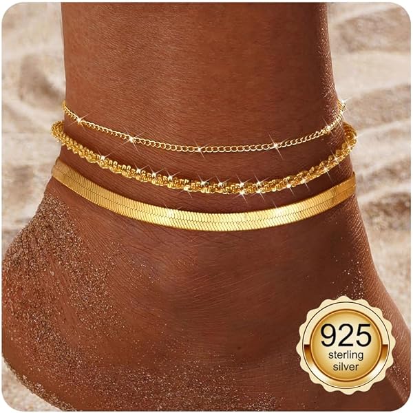 Bracelet Cheville Femme PHNIBIRD – Chaîne Réglable Avec Pendentif Disque Zircon