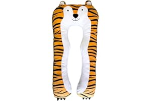 DRACA Seitenschläferkissen Kinder Pinguin Komfortkissen Wunderkissen Anti Stress ADHS Kissen für Kinder Einschlafkissen Tier Multifunktionskissen In Tierform Großes Kuschelkissen Kind (Tiger)