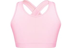 Mufeng Canotta Sportiva per Bambina Brassiere Bustino Reggiseno Sportivo Crop Top Corto da Ballo Jazz Danza Moderna Top per Fitness Palestra Ginnastica Yoga