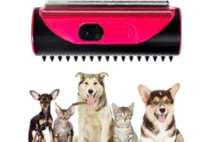 COLEESON Deshedding Comb for Dogs, Cats, Horses - Pet Grooming Tool, Ergonomic Handle, Removes Loose Fur, Suitable for Long & Short Hair, Grooming Comb (Pink)