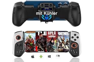 Megadream Phone Controller für iPhone/Android/PC/Switch, mobiler Gaming-Controller mit Kühler für iPhone 16/15/14, Galaxy S24/S23/S22 – anpassbare Tasten, Turbo Play COD/Genshin