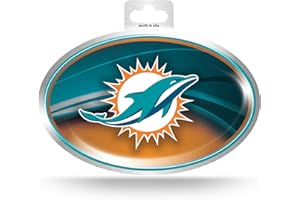 Rico Industries NFL Miami Dolphins Metallic Team Logo Sticker