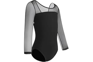 ZYXWVU Body Danza Classica Bambina con 3/4 Manica Lunga a Rete
