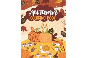 Easy Autumn Large Print Coloring Book:Simple And Bold Fall Coloring Book For Adults: coloring book for Seniors To Color Stress Relief And Relaxation ... 8.5" x 11" inch and 100 pages (50 sheet )
