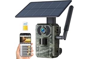 VOOPEAK Cámara de caza 4G solar 2,5K HD cámara de caza infrarroja con tarjeta SIM, cámara de caza nocturna recargable detector de movimiento 0,2s IP66 impermeable para vigilancia de la vida silvestre