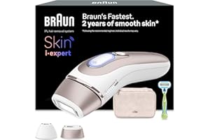 ‎BRAUN Braun Smart IPL 7 Skin i·expert – IPL Geräte Haarentfernung, Dauerhafte und Schmerzfreie Haarentfernung für Zuhause – inkl. Gratis App, Etui, Venus Rasierer, 2 smarte Aufsätze – PL7147, Weiß/Rosegold