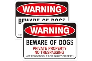 NADIAEN 2 Pack Beware of the Dog Sign, 12x8Inchs Beware of the Dogs Signs Outdoor Gate,Weatherproof Outdoor Reflective Aluminium Metal Beware Dogs Sign for Gates or Fence Door