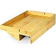 Bamboo Clip - On Bedside Shelf | Ergonomic Space Saver Side Table | Unique Wooden Bed Frame Clamp | M&W