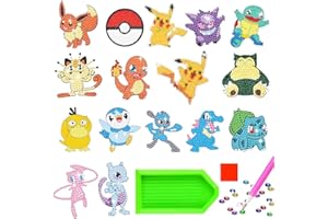 XLZJYIJ Diamond Painting Kinder, DIY Diamant Aufkleber Kit, 16 Stück Cartoon Diamantmalerei für Kinder, DIY Diamant Painting Kit für Kinder und Erwachsene Anfänger, Geburtstags Geschenk für Jungen Mädchen