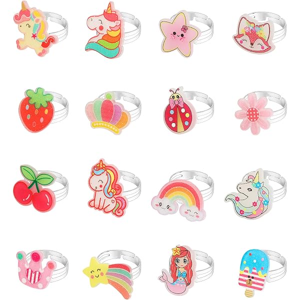ZGDEIWGF Lot de 20 bagues multicolores, boucles d'oreilles princesse pour filles, bijoux pour enfants, accessoires mignons, bijoux jouets et accessoires, taille unique, résine ZGDEIWGF Lot de 20 bagues multicolores, boucles d'oreilles princesse pour filles, bijoux pour enfants, accessoires mignons, bijoux jouets et accessoires, taille unique, résine