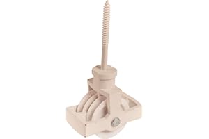 CHARLES WATSON 44mm White Double Screw Cast Pulley with Nylon Wheel