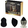 ImpressionZ Makeup Sponge Set, 3 Pcs Blending Sponges with 1 Holder, Multi-shape Cosmetic Applicators for Foundation, Vegan & Cruelty Free, Black, Polyurethane