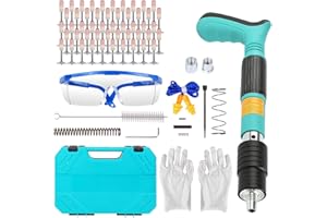 DNOYEVVS Pistolet à ongles manuel avec 110 clous ronds, 5 vitesses, Pistolet à clouer, Pistolet à clous manuel en acier, Outil de fixation murale en béton (vert)