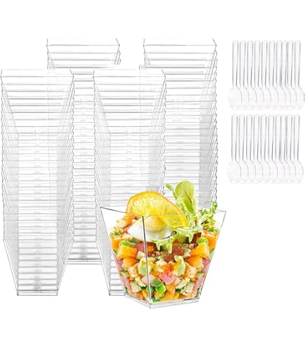 Set De 25 Verrines En Plastique Réutilisables - 60 Ml, Transparent, Pour Desserts Et Apéros
