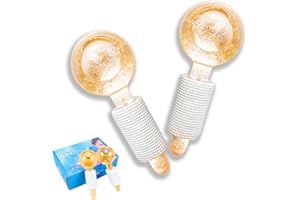 Smasener Ice Globes for Facials, Ice Globes, 2PCS Facial Ice Globes, Cooling Globes, Globes für Gesicht, Hals & Augen, Daily Beauty, Straffung der Haut, Anti-Aging (Gold, Als Paar verpackt)