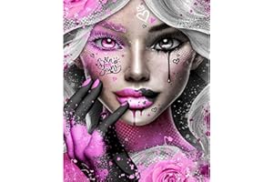 WALARKY Kit de peinture à l'huile par numéro pour adultes, différentes élèves et femmes, kit de peinture à l'huile sur toile avec pinceaux et pigments acryliques, image colorée pour décoration murale de la