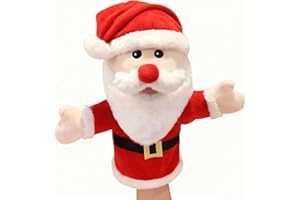 lilizzhoumax Jouets en Peluche Le père Noël Marionnette à Main Simulation Jouet en Peluche Père Noël Poupée Réaliste, Jeu de rôle Mignon, Jouets éducatifs interactifs pour Enfants
