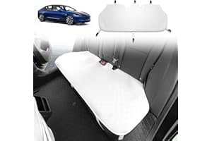 FDAIUN Housses de siège avant et arrière de voiture, en soie glacée, antidérapantes et respirantes, pour Telsa Model 3 2024, accessoires de voiture, blanc (coussin d'assise arrière)
