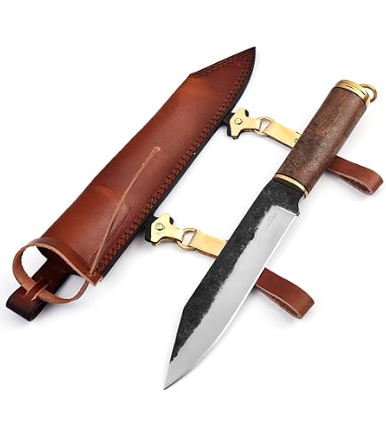 Mittelalter Messer Wikinger – Handgeschmiedet Aus Kohlenstoffstahl, Mit Lederscheide | Gesamtlänge 20 Cm
