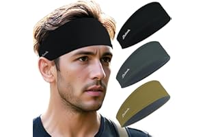 ‎LINLOOK Sport Stirnbänder für Damen und Herren, Antibakterielles Schweißband Stirn, Elastisch rutschfest Haarband für Joggen,Laufen, Fitness, Yoga, Radfahren, Basketball