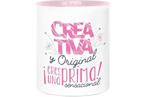 LA MENTE ES MARAVILLOSA - Taza de Cerámica con Frase |Creativa y Original, ¡Eres una Prima Sensacional!| 330 ml Regalo Original para Prima, Taza de Café y Té