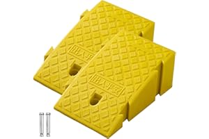 GQKWBTK Kerb Ramps, 2 PCS Portable Curb Ramps, Threshold Ramps, For Driveways, Sidewalks, Motorcycles, Bicycles, Scooters and Cars, Set of 2 with 2 Expansion Bolts(Yellow, 11cm(H) x 2PCS)