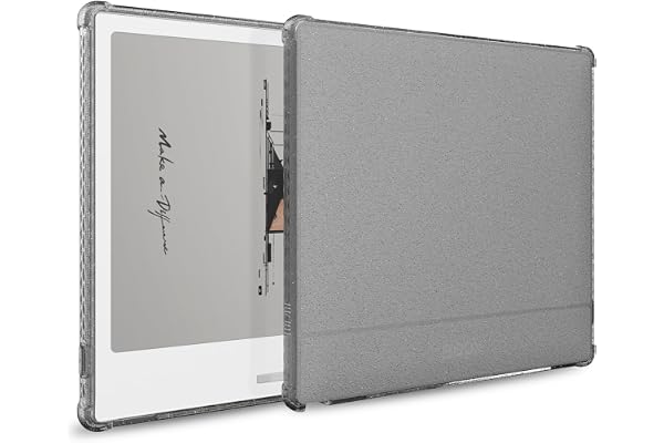 TUDIA SKN genomskinligt designat för Boox Go 7/Go Color 7 fodral (Gen 1 & 2, 2024/2025), [Anti-gulning] stötsäkert transparent TPU glitter bakskydd – svart glitter