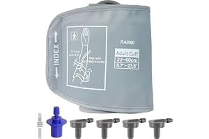 PIKABOOM XXL Arm Blodtryck Armband Ersättningsarmband för blodtrycksmätare, 22–60 cm Extra stort armband med 6 adaptrar, kompatibel med Omron