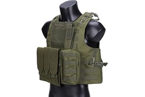 QMFIVE Gilet Militaire Tactique Chasse en Plein air Camping Randonnée Gilet de Jeu de Guerre