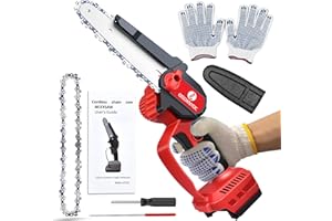 FYJUL Bürstenlose 6 Zoll Kettensäge für Milwaukee 18V M18 (Kein Akku), Kabellose Mini Einhand Ersatz Kettensägen für M18 Battery, Elektro Chainsaw Chain Saw für Holzschneiden/Baumbeschneiden/Gartenscheren
