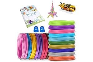 ISIVOUS PLA Filament 1,75mm, 3D Stift Filament, 20 Farben, Je 5M, mit 3D-Druck-Zeichenbuch 40 Muster für Kinder und Erwachsene, 3D Stift Zubehör Filament für 3D Stift und 3D Drucker Mehrfarbiges Spulenpaket
