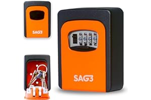 GENÉRICO Caja de Seguridad Guarda Llaves con código de 4 dígitos. Caja Llaves Pared para hogar, Oficina, Airbnb. Caja para Llaves de Pared Resistente al Agua y al óxido. Caja de Seguridad para Llaves (Naranja)