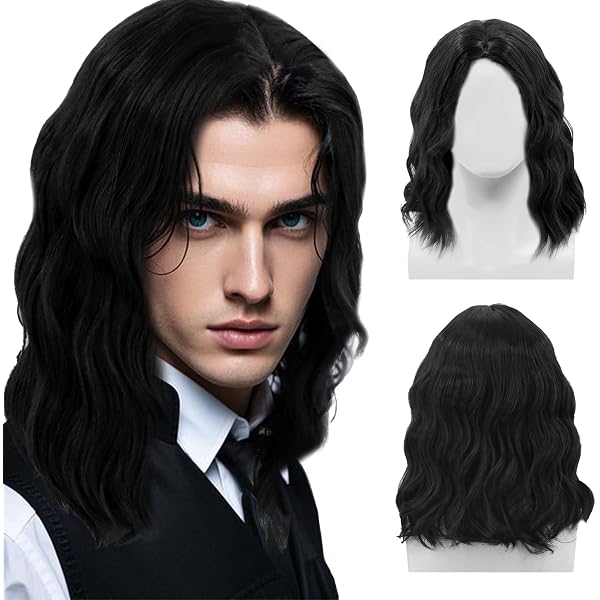 Dsimeig Lange Gewellte Herrenperücke Braun – Rocker-Style, Cosplay-tauglich, Mit Verstellbarer Kappe