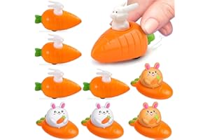 PWCTNT Ostern Geschenke Kinder, 8 Stück Ostergeschenke Kinder, Aufziehbare Hasen Mit Karotte, Hase Ostern Deko, Lustige Aufziehspielzeug Osterhasen Für Kinders Jungen Mädchen