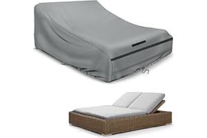 Schleuder Funda para tumbonas para 2 personas, 210x160x35/75 cm, cubierta 420D, doble tumbona al aire libre, impermeable, funda protectora resistente al viento, resistente a los rayos UV