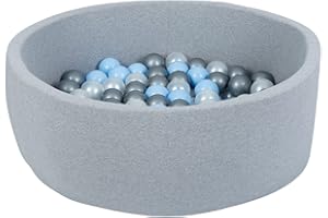 ‎MISIOO MISIOO Smart Bällebad - Bällebad Kinder für Baby Zimmer - Bällebad Baby - Baby Spielzeug - Maschinenwaschbar - Öko-Tex - Rund