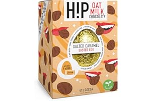 H!P CHOCOLATE H!P Easter Egg Salted Caramel Oat M!lk Chocolate 160g | Vegan-Friendly Chocolate Easter Egg Plant