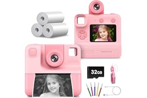 Macchina Fotografica Bambini Istantanea,DIAMOOKY 2,4 Pollici 1080P 26MP Fotocamere Digitali per Bambini con 32GB,Ruota Lente,Giocattolo Regalo di Natale Bambino e Bambina 5 6 7 8 9 10 11 12 Anni