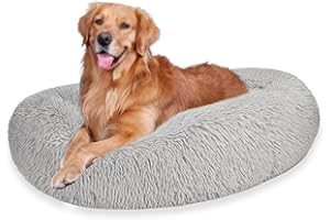 MCPTSN Panier Chien Dehoussable, Coussin Anti Stress Chien, Lit Apaisant Comfy pour Chien, Puppy Love Amovible et Lavable, Confortable et Doux (L:70cm, Gris)